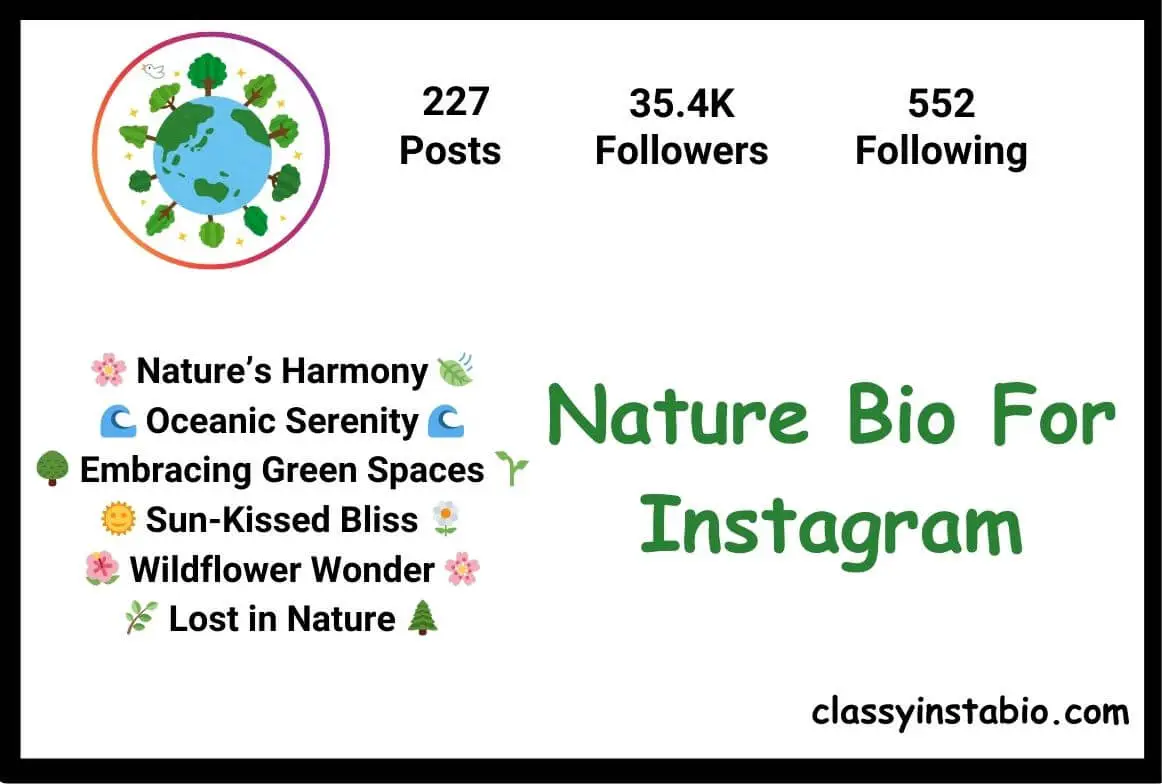 Nature Bio For Instagram