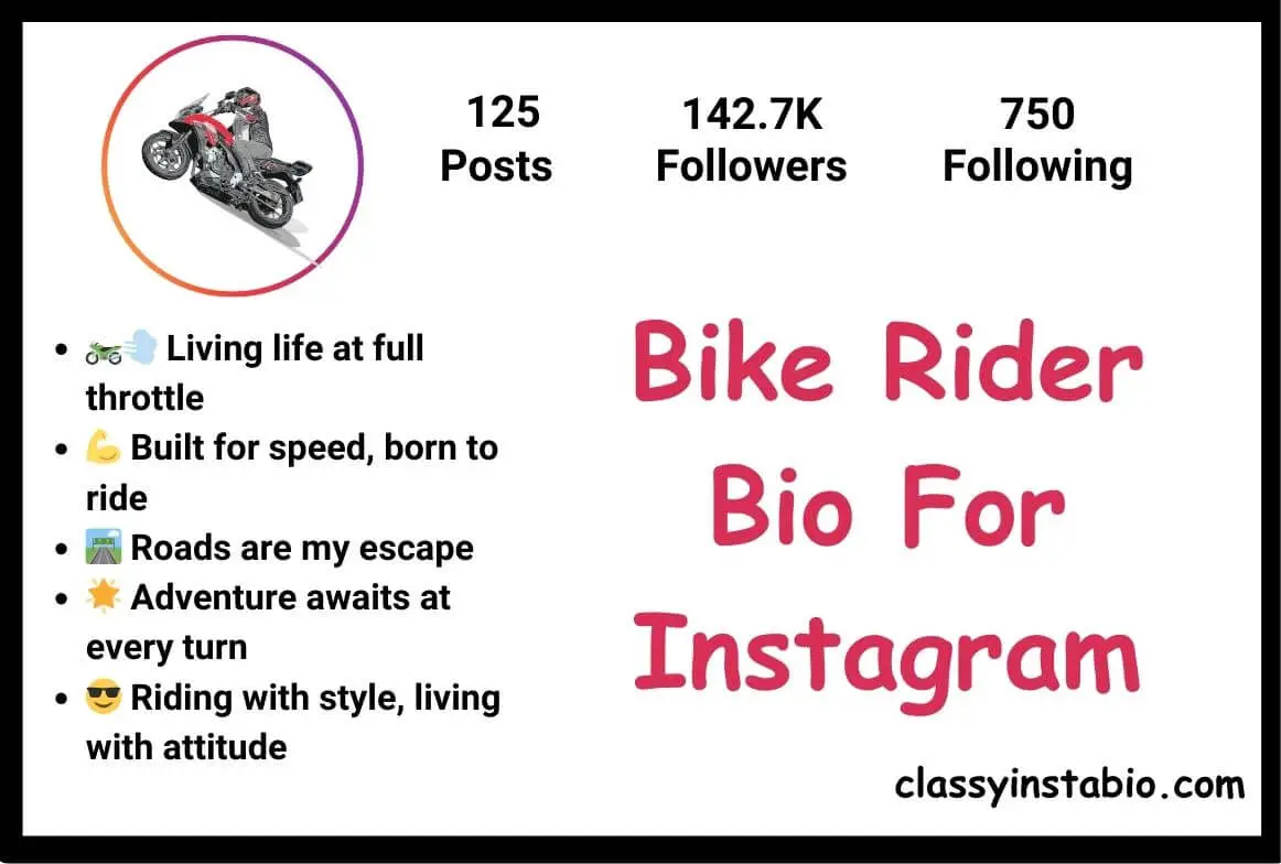 Bike Rider Bio For Instagram