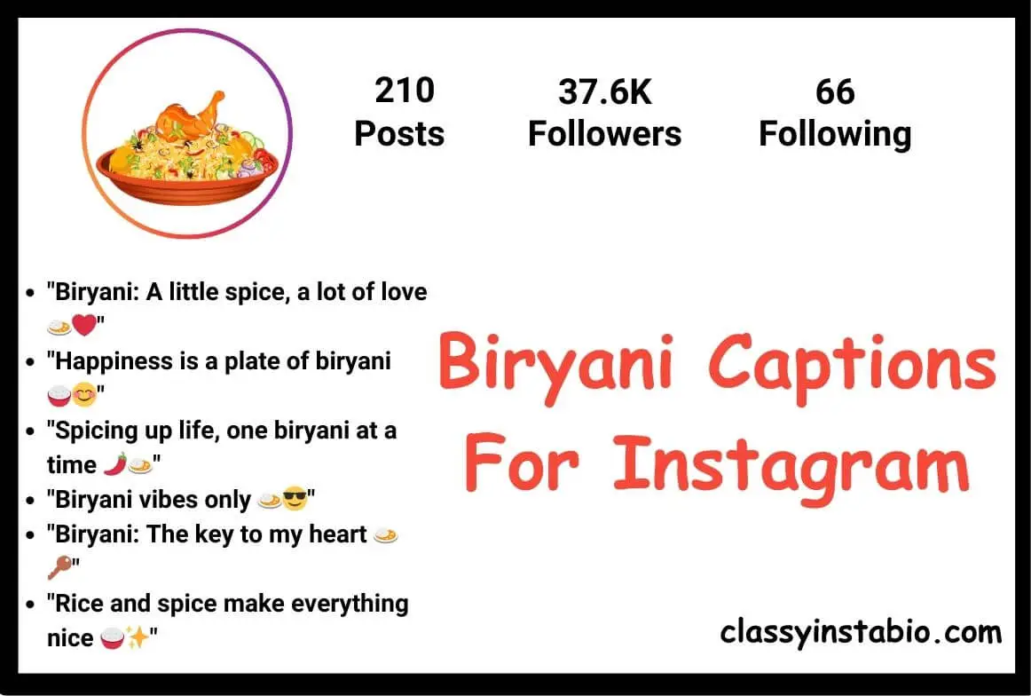 Biryani Captions For Instagram