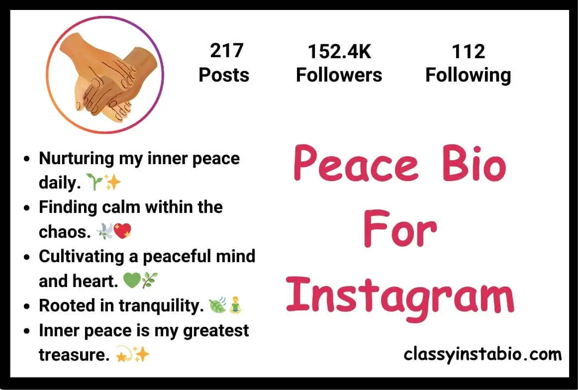 Peace Bio For Instagram